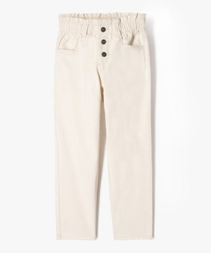 Pantalon denim coloré coupe slouchy à taille ajustable fille vue2 - GEMO (ENFANT) - GEMO
