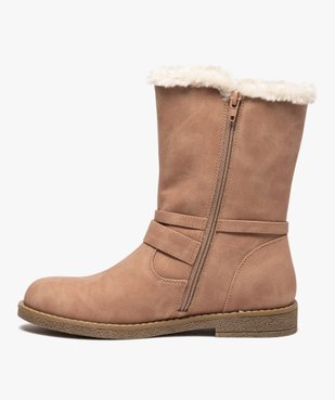 Boots fourrés femme unis à bride décorative vue3 - GEMO (CASUAL) - GEMO
