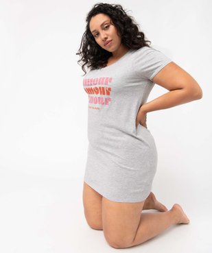 Chemise de nuit à manches courtes avec motifs femme grande taille vue1 - GEMO(HOMWR FEM) - GEMO