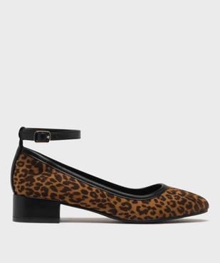 Ballerines motif léopard à petit talon femme - Follow Me vue2 - FOLLOW ME - GEMO