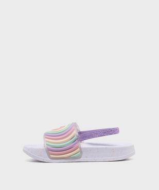 Mules de piscine avec bride cheville élastique et bandeau imprimé fille  vue3 - GEMO (PLAGE) - GEMO