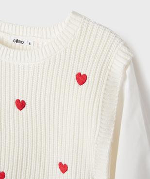 Pull 2 en 1 avec manches chemise fille vue4 - GEMO (ENFANT) - GEMO