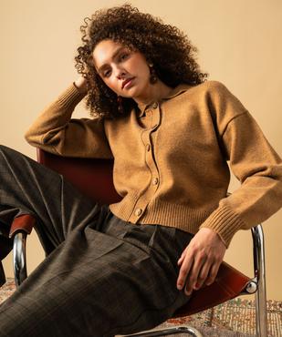 Gilet court à col polo femme vue1 - GEMO(FEMME PAP) - GEMO