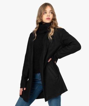 Manteau court femme en matière extensible et grand col vue1 - Nikesneakers(FEMME PAP) - Nikesneakers