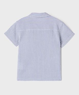 Chemise manches courtes en seersucker rayé garçon vue4 - GEMO (ENFANT) - GEMO