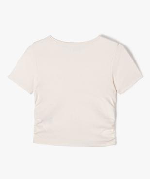 Tee-shirt manches courtes crop top à fronces fille vue4 - GEMO 4G FILLE - GEMO