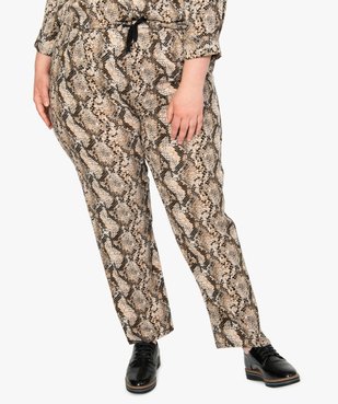 Pantalon femme large et fluide imprimé à taille élastiquée vue1 - GEMO (G TAILLE) - GEMO