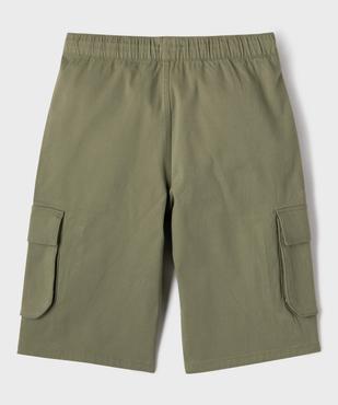 Bermuda en coton stretch coupe Loose avec poches à rabat garçon vue3 - GEMO 4G GARCON - GEMO