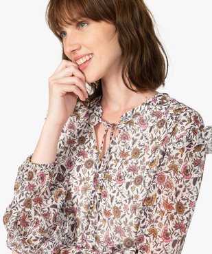 Blouse femme à motifs fleuris avec volants sur les manches vue2 - GEMO(FEMME PAP) - GEMO