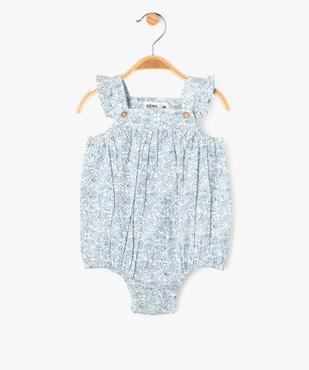 Combinaison barboteuse à motifs fleuris bébé fille vue1 - GEMO(BEBE DEBT) - GEMO