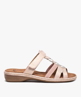 Mules femme confort ajustables à motifs métallisés vue1 - GEMO (CONFORT) - GEMO
