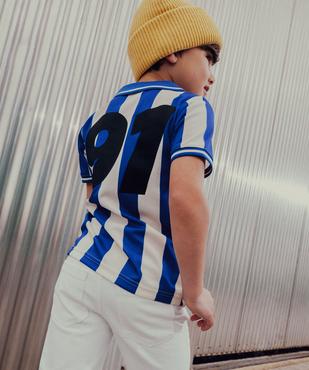 Tee-shirt manches courtes en maille style maillot de foot garçon vue1 - GEMO (ENFANT) - GEMO