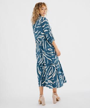 Robe à manches 3/4 imprimée en viscose femme  vue4 - GEMO 4G FEMME - GEMO