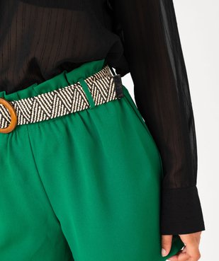 Short ample à taille élastiquée avec ceinture tressée femme vue2 - GEMO(FEMME PAP) - GEMO