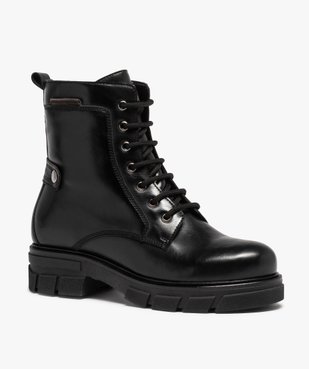Boots femme unies à talon large et semelle crantée vue2 - Nikesneakers (CASUAL) - Nikesneakers
