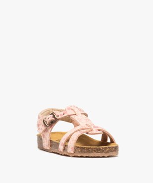 Sandales bébé fille dessus cuir à motif fleuri - NA! vue2 - NA! - GEMO