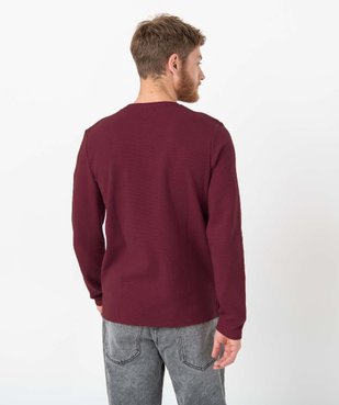 Tee-shirt homme à manches longues à col boutonné vue3 - GEMO (HOMME) - GEMO