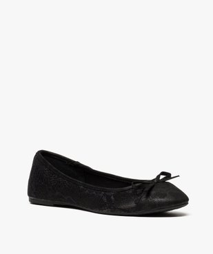 Ballerines femme pailletées en toile imitation dentelle vue2 - GEMO(URBAIN) - GEMO