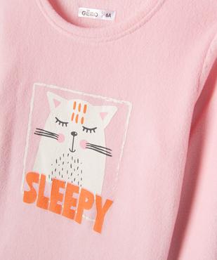 Pyjama en maille polaire avec motif chat fille vue2 - GEMO 4G FILLE - GEMO