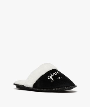 Chaussons femme mules imprimées « Donne-moi un bisou » vue2 - GEMO(HOMWR FEM) - GEMO