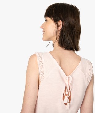 Haut de pyjama femme avec broderie et dos fantaisie vue2 - GEMO(HOMWR FEM) - GEMO