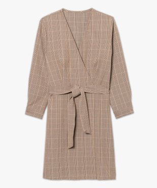 Robe femme portefeuille à motif Prince de Galles vue5 - GEMO(FEMME PAP) - GEMO