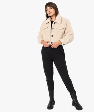 Blouson femme court en sherpa vue5 - GEMO(FEMME PAP) - GEMO