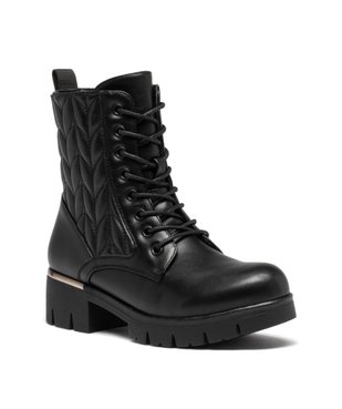 Boots femme dessus uni et matelassé à semelle crantée vue2 - GEMO (CASUAL) - GEMO