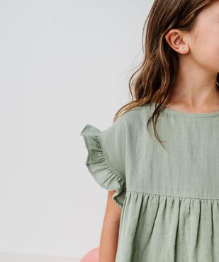 Robe en gaze de coton avec manches volantées fille vue6 - GEMO 4G FILLE - GEMO
