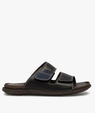 Sandales homme mules dessus et intérieur cuir vue1 - ZEN AIR - GEMO