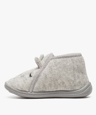 Chaussons bébé fille motif chat brodé avec petites oreilles vue3 - GEMO C4G BEBE - GEMO