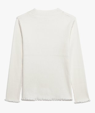Tee-shirt fille en maille côtelée avec du coton bio vue2 - GEMO C4G FILLE - GEMO