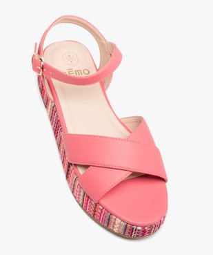 Sandales femme plateforme en corde dessus toile vue5 - GEMO (CASUAL) - GEMO