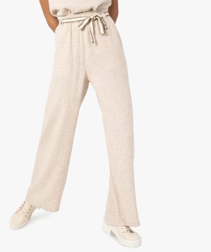 Pantalon femme contenant du lin avec ceinture à nouer vue2 - GEMO(FEMME PAP) - GEMO
