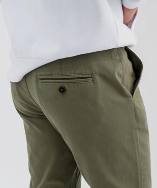 Pantalon chino coupe slim en toile de coton stretch au coloris unique homme vue2 - GEMO 4G HOMME - GEMO
