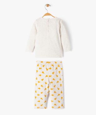 Pyjama en velours 2 pièces imprimées poires bébé vue4 - GEMO(BB COUCHE) - GEMO