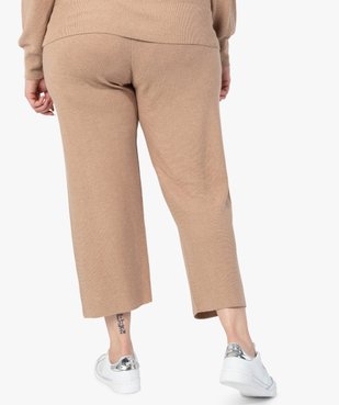 Pantalon femme grande taille en maille souple avec large ceinture vue2 - GEMO (G TAILLE) - GEMO