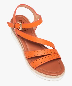 Sandales femme unies à talon compensé vue5 - GEMO(URBAIN) - GEMO