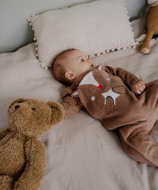Pyjama en velours ouvert devant motif renne bébé vue4 - GEMO 4G BEBE - GEMO