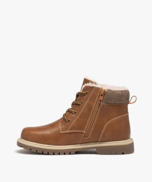 Boots garçon fourrées dessus uni à semelle crantée vue3 - 1E PRIX BY GEMO - GEMO