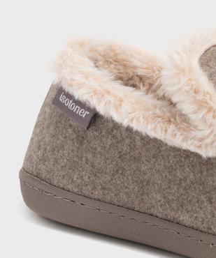Chaussons enveloppants doublés fourrure imitation femme - Isotoner vue6 - ISOTONER - GEMO