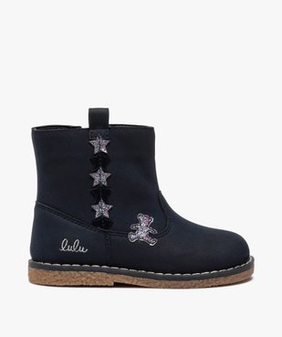 Boots fille unies avec étoiles pailletées – LuluCastagnette vue1 - LULU CASTAGNETT - GEMO