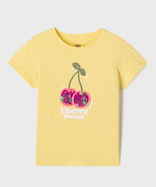 Tee-shirt manches courtes avec motif en relief fille vue1 - GEMO 4G FILLE - GEMO