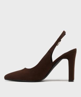 Escarpins slingback à talon haut et bout pointu femme - Follow Me vue4 - FOLLOW ME - GEMO