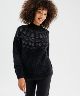 Pull jacquard pailleté et duveteux spécial Noël vue2 - GEMO(FEMME PAP) - GEMO