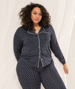 Pyjama femme grande taille deux pièces : chemise et pantalon vue6 - GEMO(HOMWR FEM) - GEMO