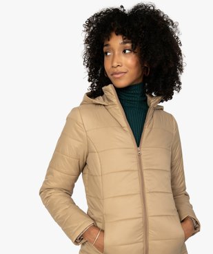 Manteau femme matelassé avec capuche vue2 - GEMO(FEMME PAP) - GEMO