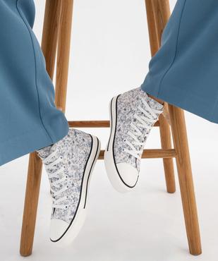 Baskets montantes en toile fleuri femme vue1 - FOLLOW ME G4G - GEMO