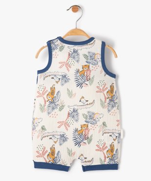 Combishort bébé en gaze de coton imprimée - Petit Béguin vue3 - PETIT BEGUIN - GEMO