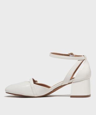 Escarpins vernis à bout arrondi avec bride cheville femme - Follow Me vue3 - FOLLOW ME - GEMO